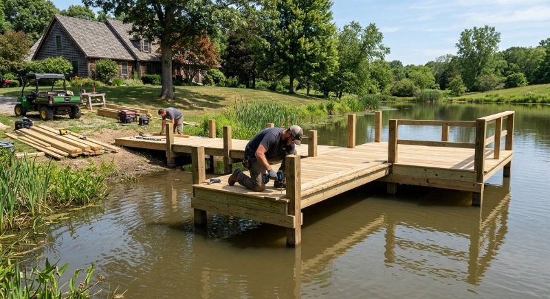 Wood Dock Installation in Kansas City, KS